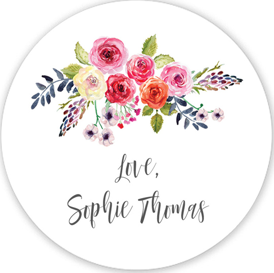 White Floral Bunch Gift Stickers